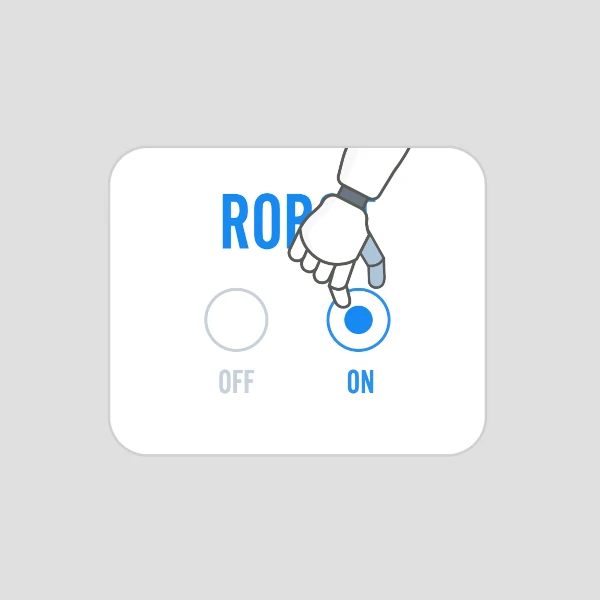 a robot hand moving a radio button