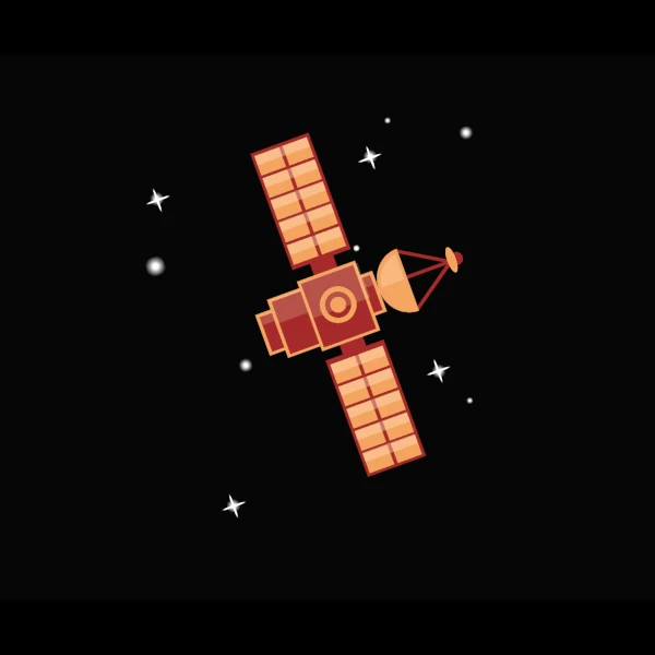 cartoon of a satellite
