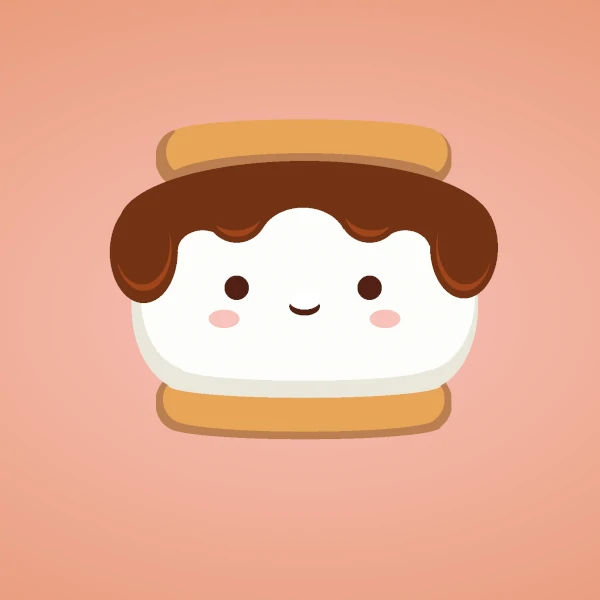 a smore in kawaii style
