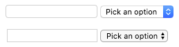 Two form fields before and after applying the appearance property