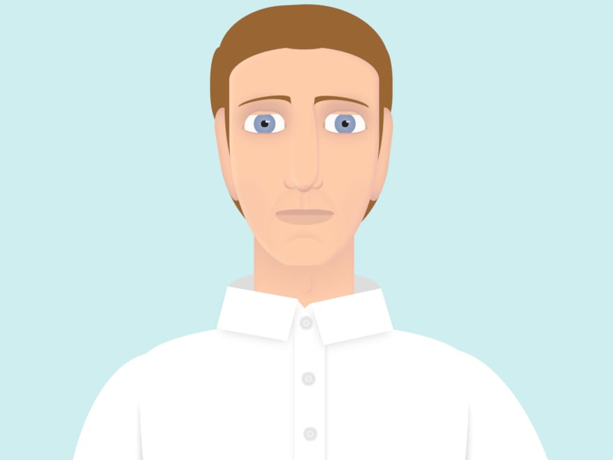 Cartoon of a man wearing a shirt