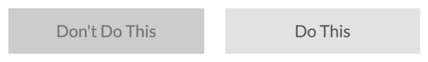 Examples of text contrast in a button