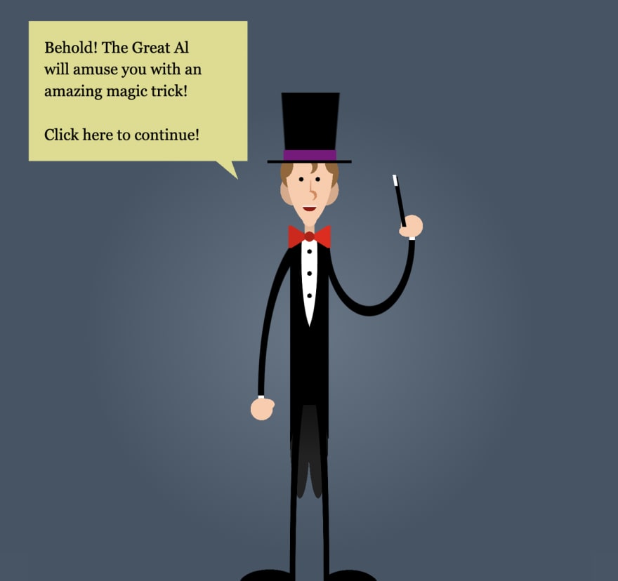 Cartoon of a magician