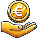 icon of a yellow hand below a golden coin