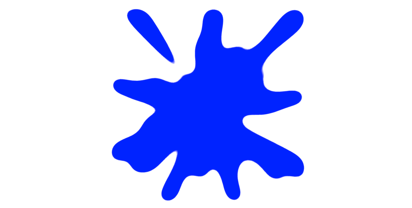 Blue splash over a white background