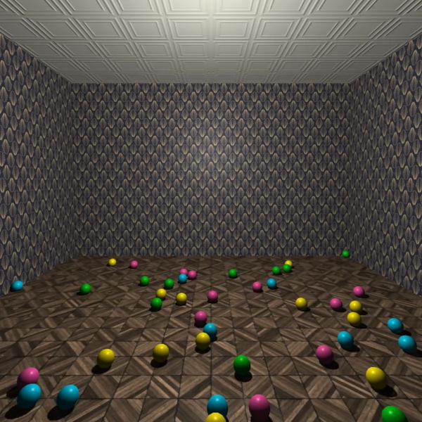 a room full of color balls