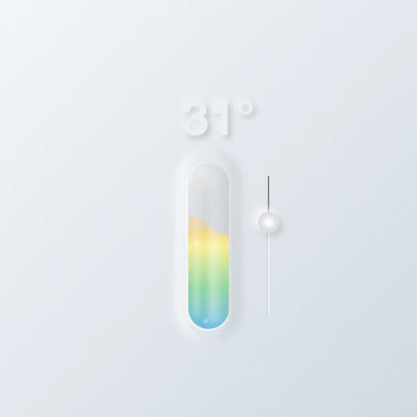 a stylish neumorphic thermometer