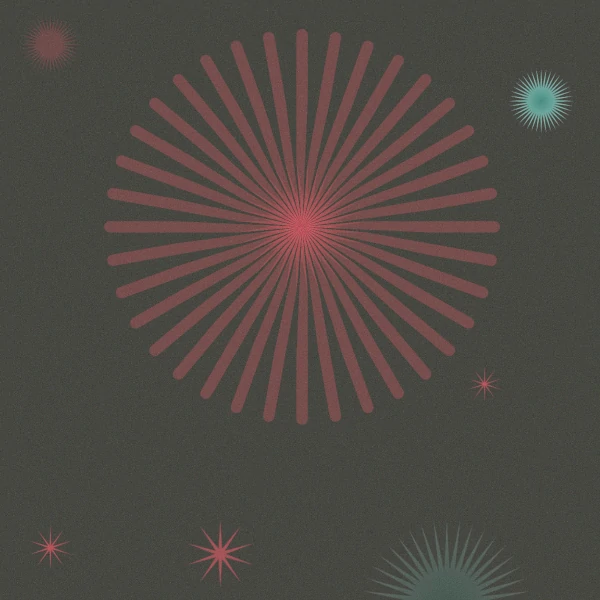 fireworks in Japanese art style