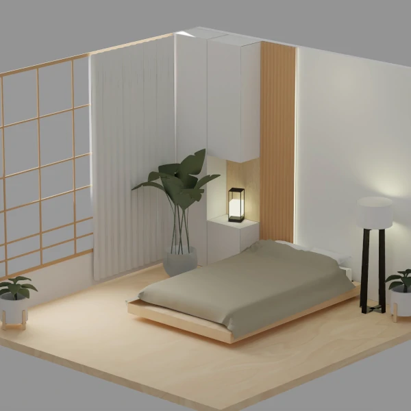 illustration of a room in 3D
