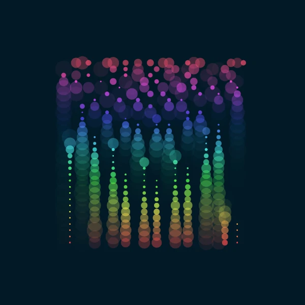 dots simulating fireworks of multiple colors