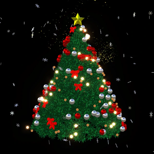 a three-dimensional christmas tree with decoration