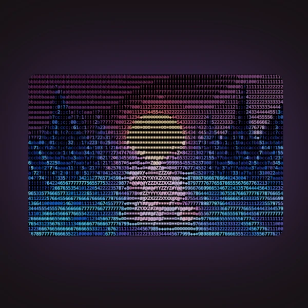 a screnshot of a video with ASCII characters instead of images