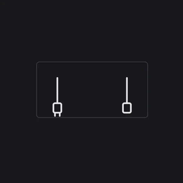 two plugs hanging in a box