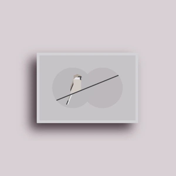 minimalist illustration of a bird on a branch
