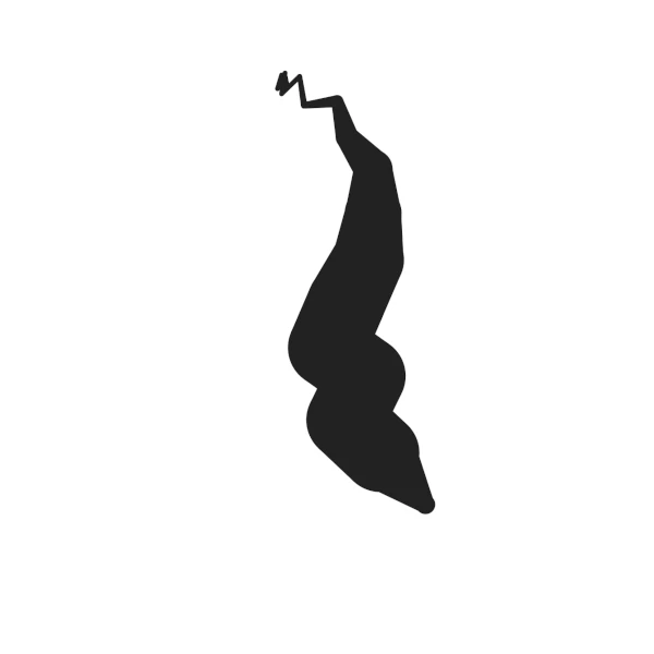 a worm-like creature in black and white