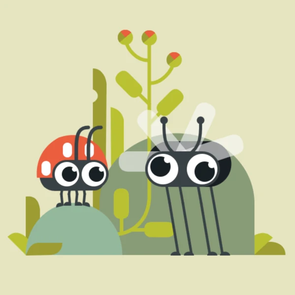 cartoon of some dancing bugs