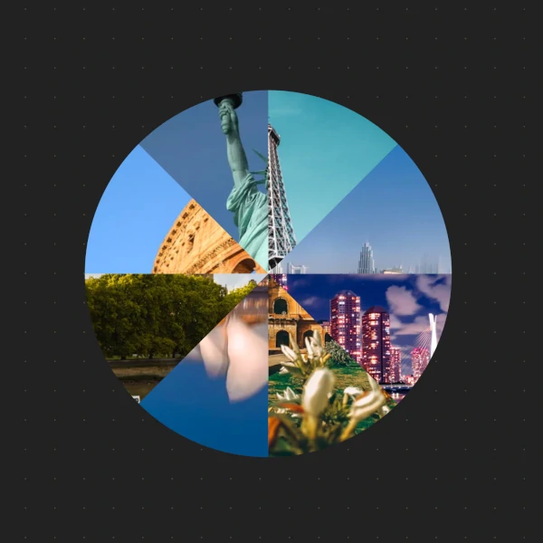 A rounded image gallery