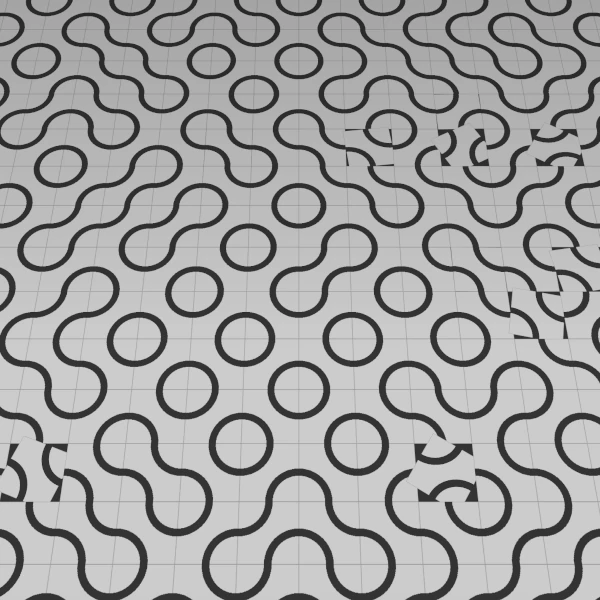 Grid with rotating tiles