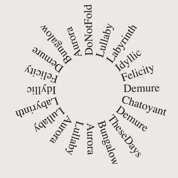 a circle made out of words sticking out