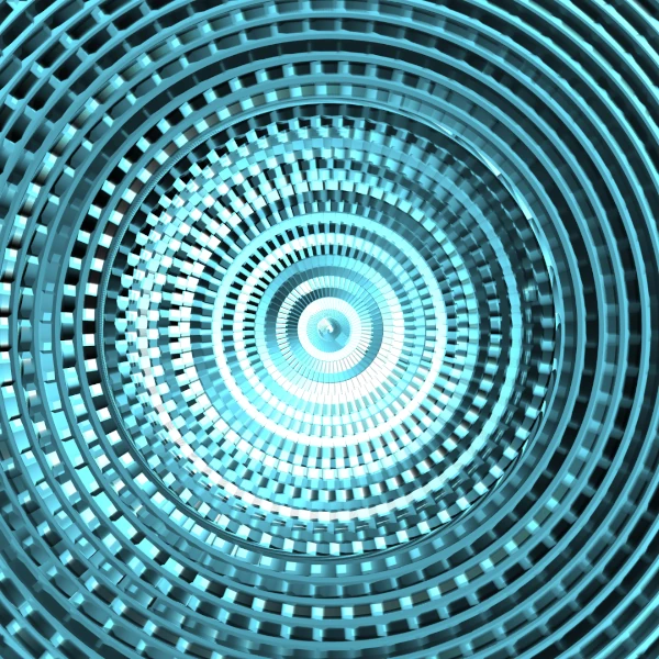 Blue squares spinning