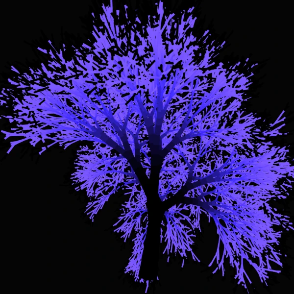 illustration of a colorful tree over a dark background